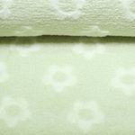 Teddyfleece - Jacquard Blumen Mint Weiß