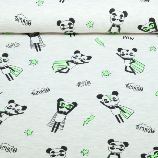 Jersey - Superhelden Neon Hellgrau Melange