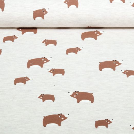 Jersey - Bären Beige Melange