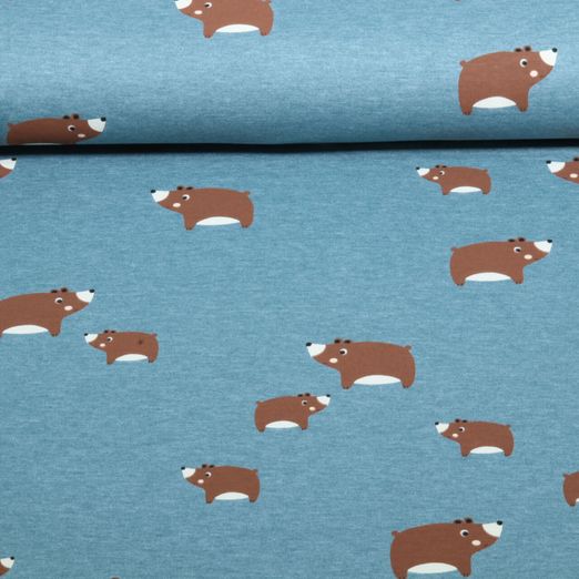Jersey - Bären Blau Melange