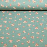 Jersey - Mille Fleur Blumen Mint Melange
