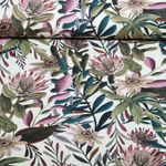 Baumwoll-Canvas - Digitaldruck Passionsblumen Ecru