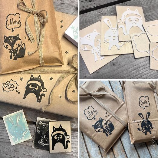 Plotterdatei - tierische Weihnachtsstempel - Schnittmuster eBook