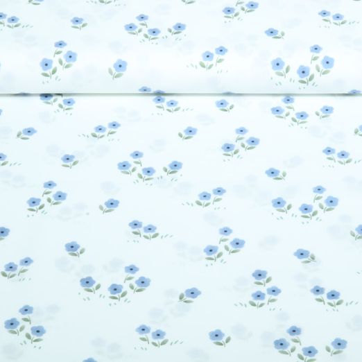 Popeline de coton - Impression numérique Paris fleurs blanc