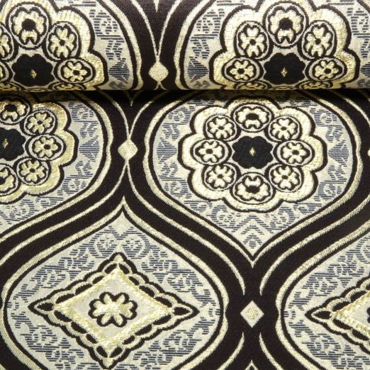 Gobelin - Große Ornamente Braun Gold 