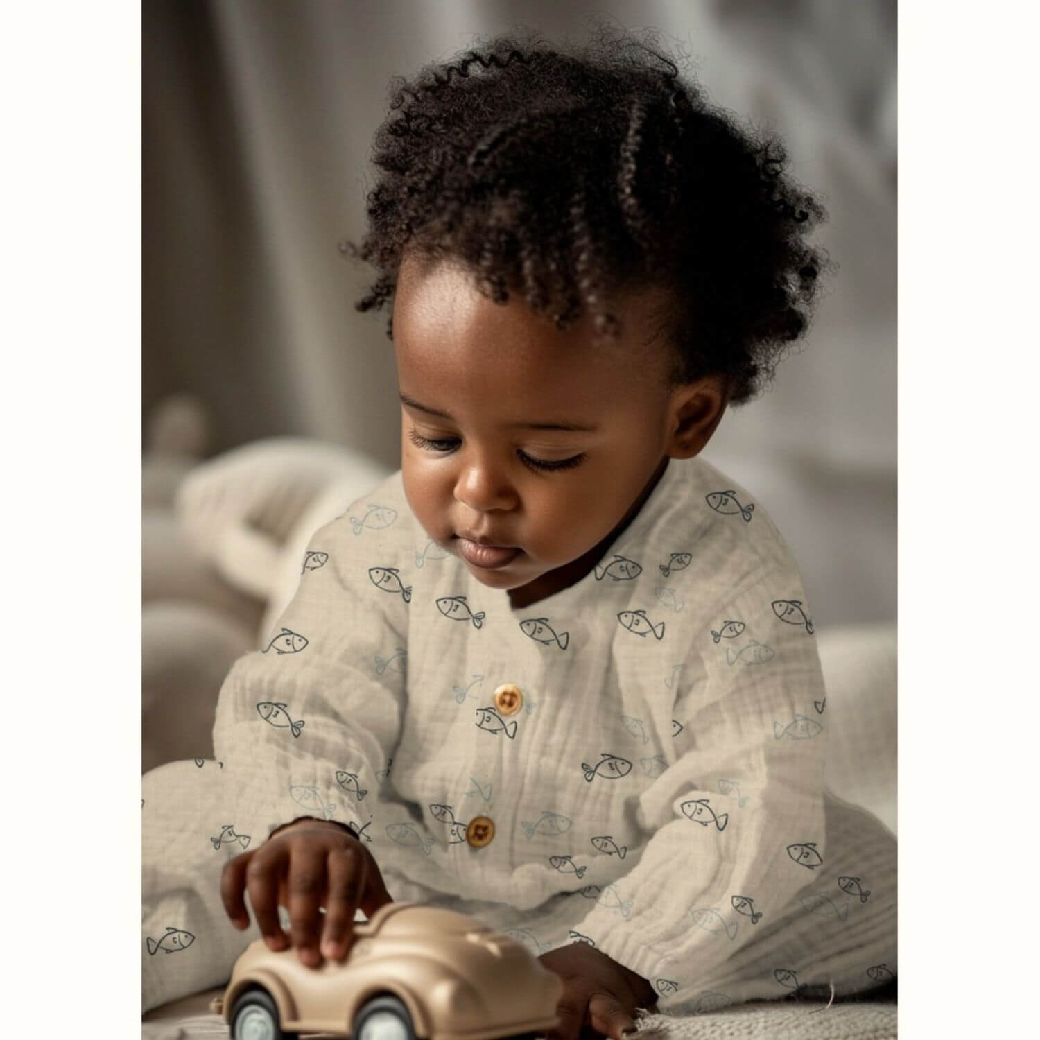 Bio Musselin Natural - Fische Natur-1 Bio Musselin Natural - Fische Natur-1