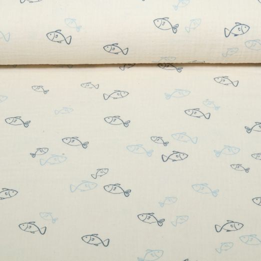 Bio Musselin Natural - Fische Natur