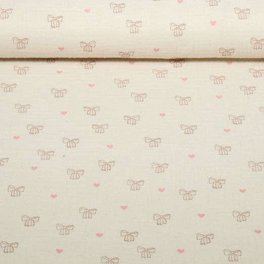 Bio Musselin Natural - Schleifen Natur