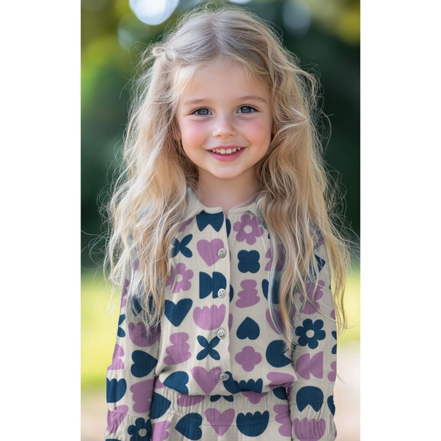 Bio Musselin Natural - Herzen Blumen Natur Petrol-1 Bio Musselin Natural - Herzen Blumen Natur Petrol-1