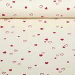 Bio Jersey Natural - Herzen Natur Rot