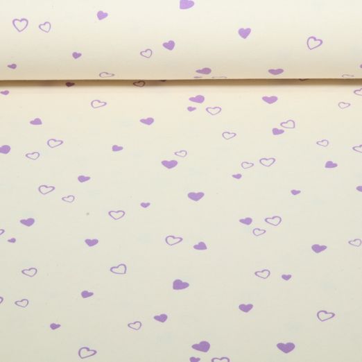 Bio Jersey Natural - Herzen Natur Flieder