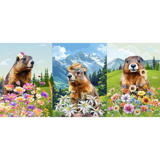 Canvas Panel - Murmeltiere Multicolor