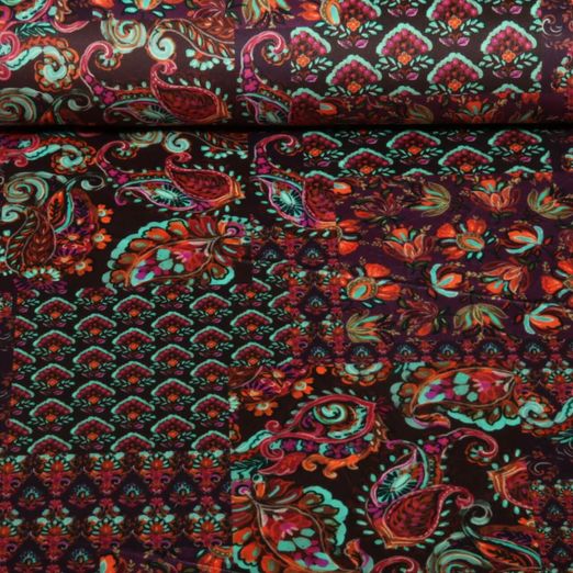 Samt - Patchwork Paisley Mix Bordeaux
