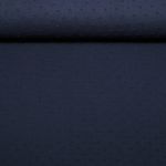 Baumwoll Musselin Dobby Punkte - Uni Marine