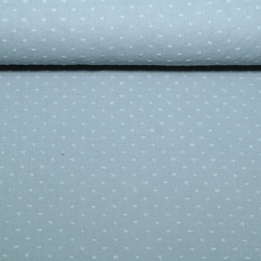 Baumwoll Musselin Dobby Punkte - Uni Indigoblau
