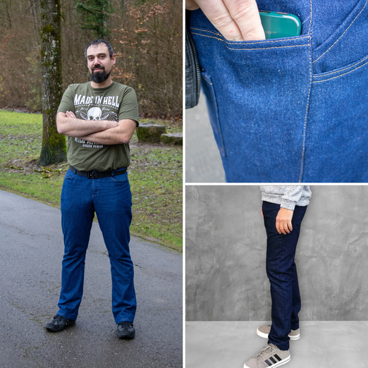 Jeans - Der blaue Pfad Herren Normalgrößen - Schnittmuster eBook