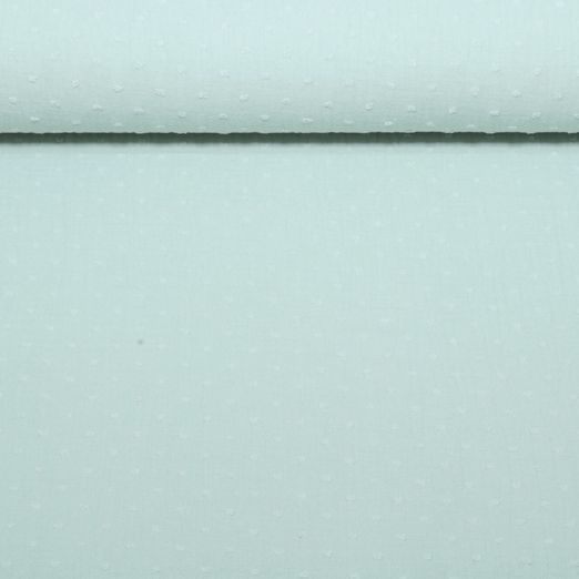 Baumwoll Musselin Dobby Punkte - Uni Mint