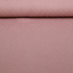 Baumwoll Musselin Dobby Punkte - Uni Altrosa