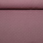 Baumwoll Musselin Dobby Punkte - Uni Mauve