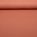 Baumwoll Musselin Dobby Punkte - Uni Kupfer