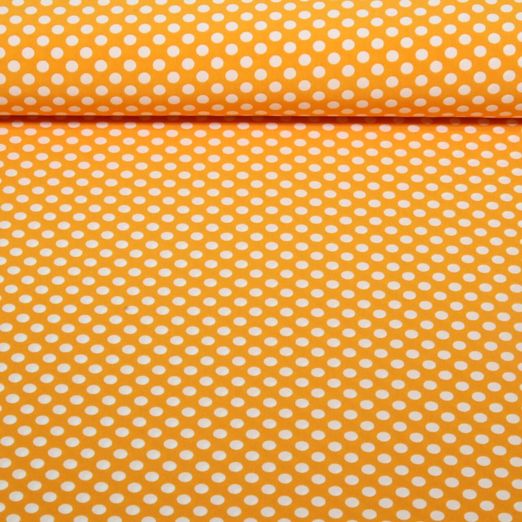 Chiffon - Punkte Polka Dots Gelb Weiß