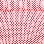 Chiffon - Punkte Polka Dots Weiß Rot