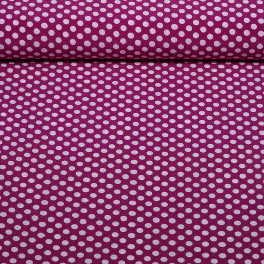 Chiffon - Punkte Polka Dots Lila Weiß