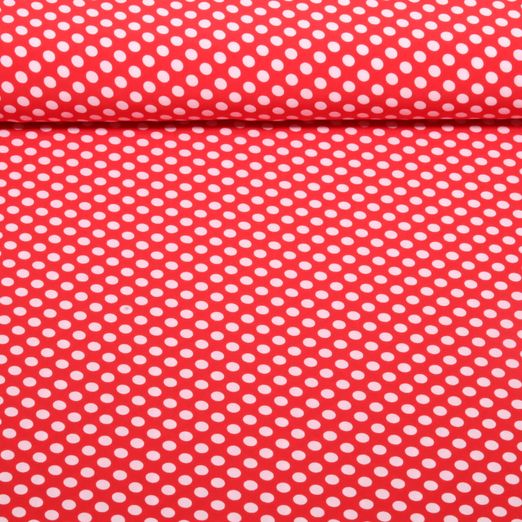 Chiffon - Punkte Polka Dots Rot Weiß
