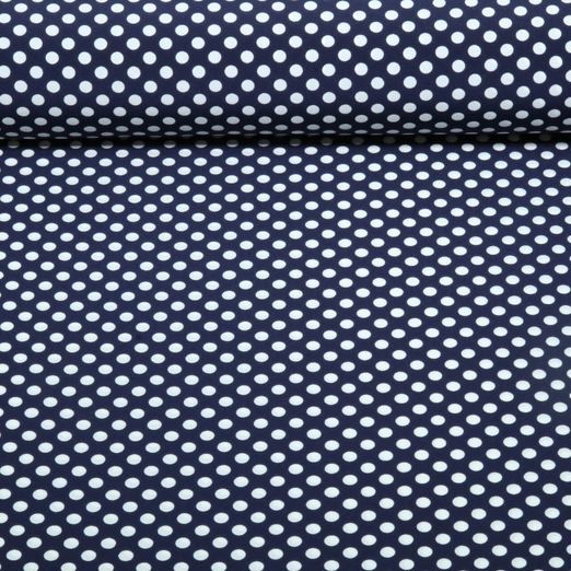 Chiffon - Punkte Polka Dots Marine Weiß