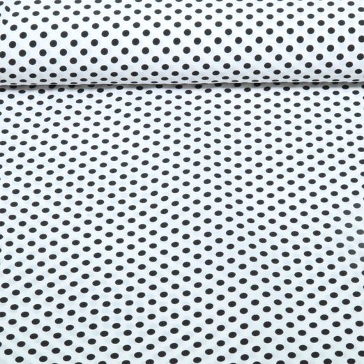 Chiffon - Punkte Polka Dots Weiß Schwarz