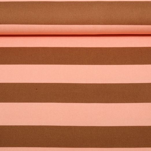 Baumwoll-Canvas - Streifen Lachs Braun