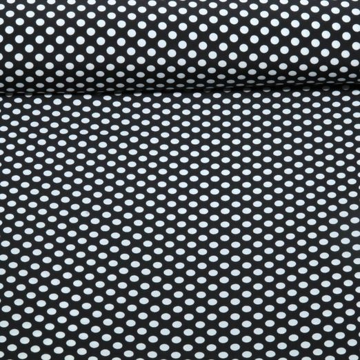 Chiffon - Punkte Polka Dots Schwarz Weiß