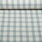 Leinen Musselin - Karo Ecru Grau Garngefärbt