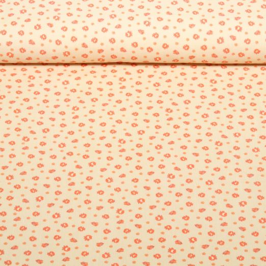 Babycord - Digitaldruck Mille Fleur Aprikot