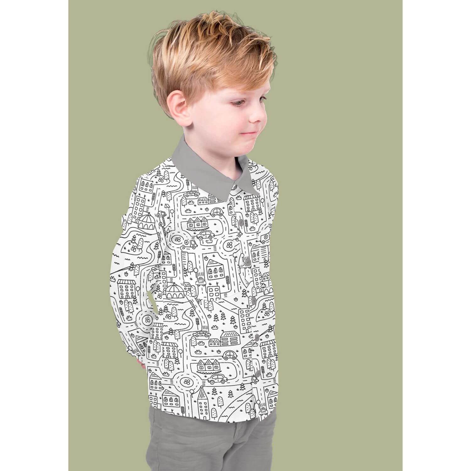 Baumwoll-Popeline - Ausmalstoff Straßenverkehr Weiß-1 Baumwoll-Popeline - Ausmalstoff Straßenverkehr Weiß-1