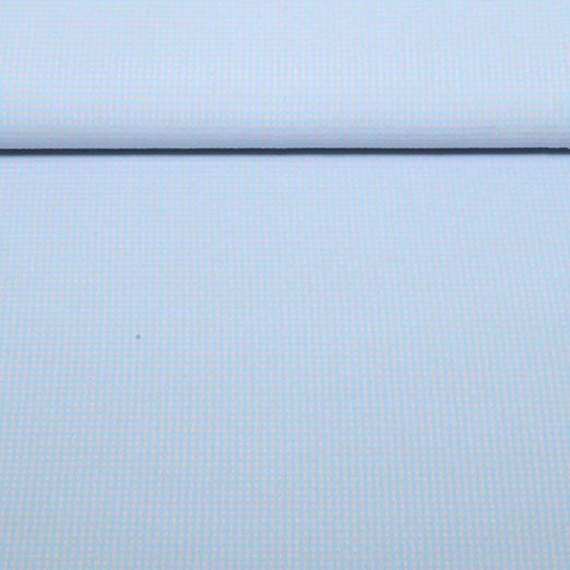 Seersucker Popeline - Vichy Karo Babyblau