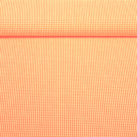 Seersucker Popeline - Vichy Karo Neon Orange Seersucker Popeline - Vichy Karo Neon Orange