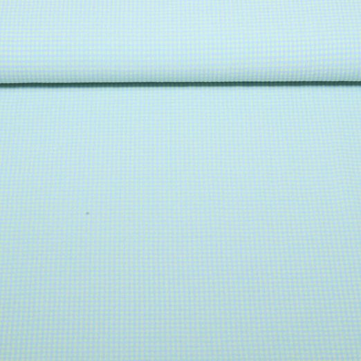 Seersucker Popeline - Vichy Karo Hellblau