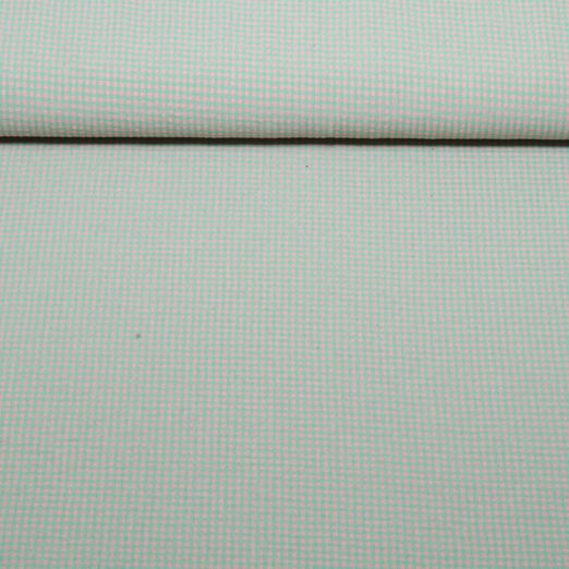 Seersucker Popeline - Vichy Karo Grün