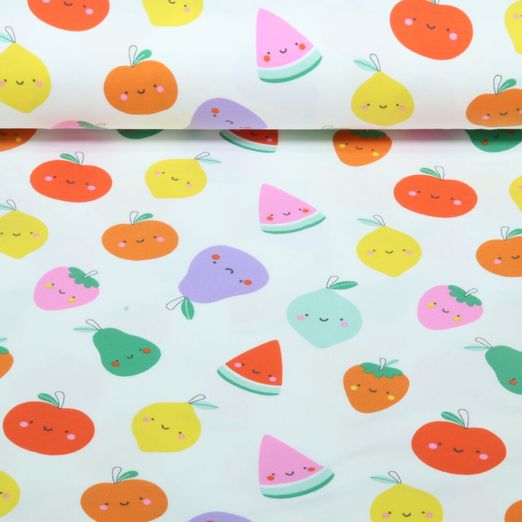 Jersey - Bunte Früchte Weiß