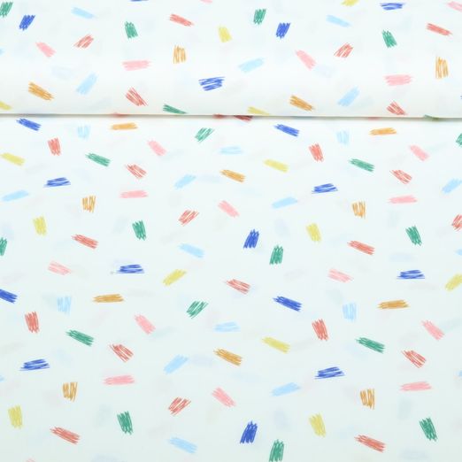 Baumwoll-Popeline - Gekritzel Weiß