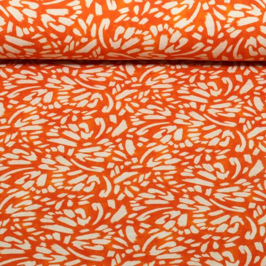 Sommersweat - French Terry Kleine Pinselstriche Orange