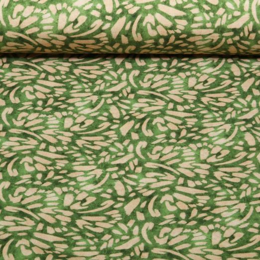 Sommersweat - French Terry Kleine Pinselstriche Olivgrün