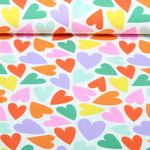 Jersey - Bunte Herzen Weiß