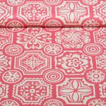 Baumwoll-Cretonne - Ornamente Blumen Koralle
