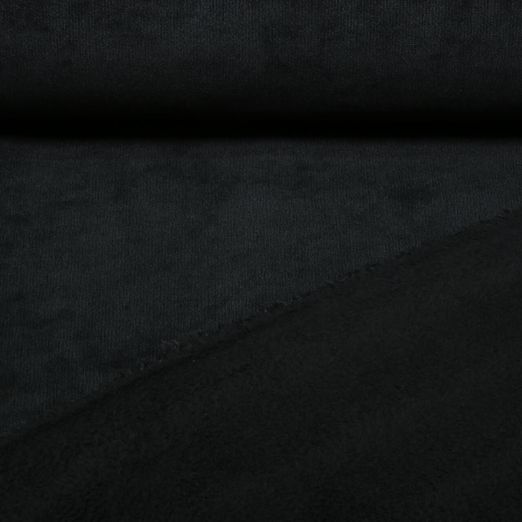 Teddyfleece - Doubleface Velour Schwarz