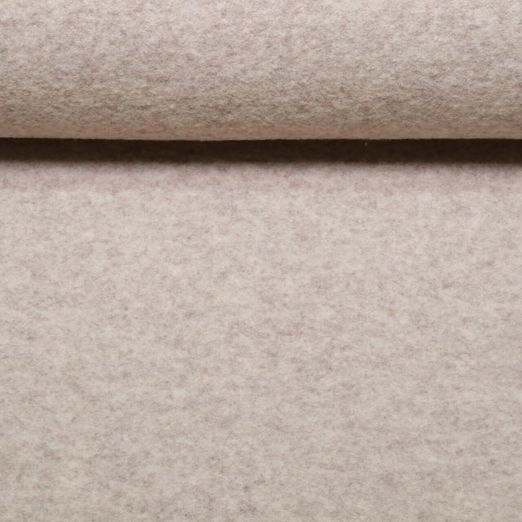 Wollfleece Merino - Uni Beige Melange Mulesingfrei