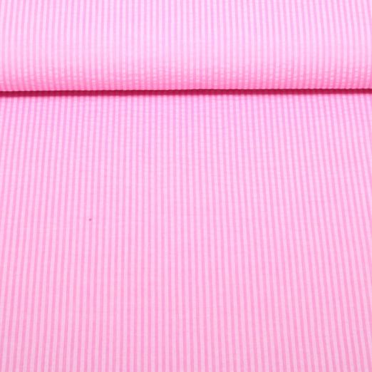 Seersucker - Streifen Rosa