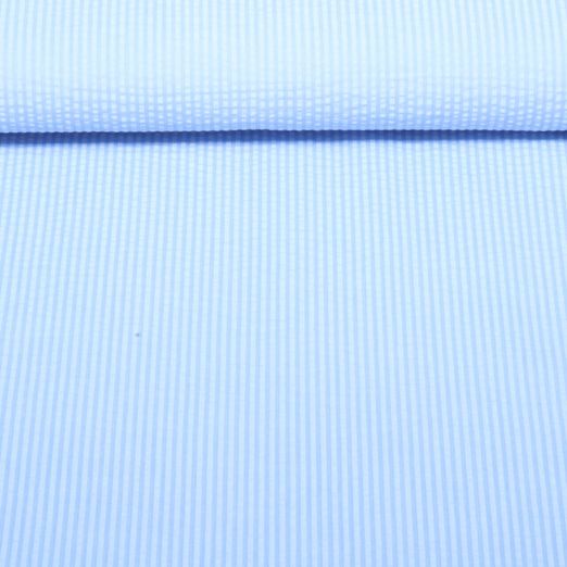 Seersucker - Streifen Hellblau