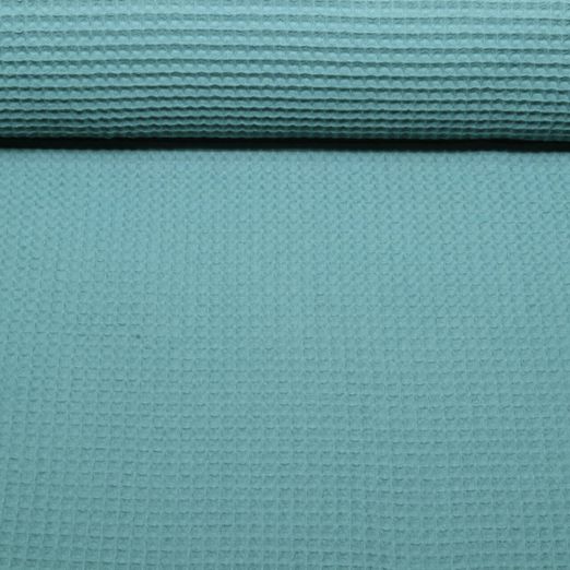 Waffelpique Lotta - Uni Cyan